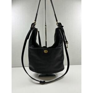 Fossil Black Leather Tote Bag Shoulder Purse Crossbody
